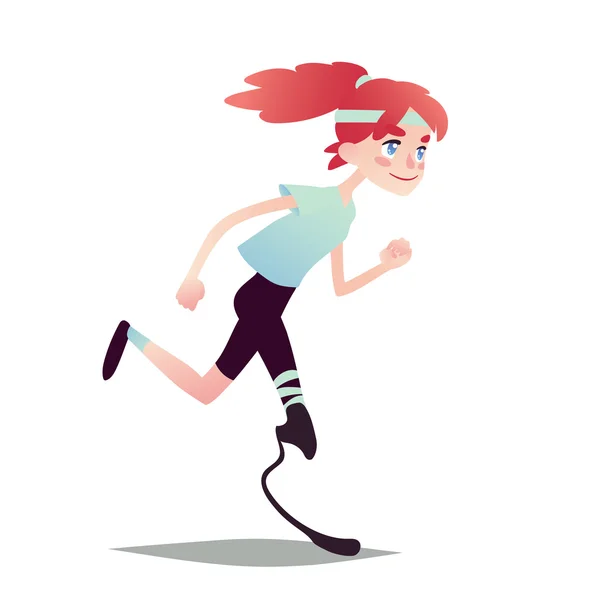 Prótesis chica corriendo . — Vector de stock