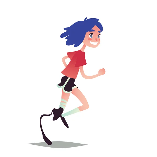 Prothèse fille courir . — Image vectorielle