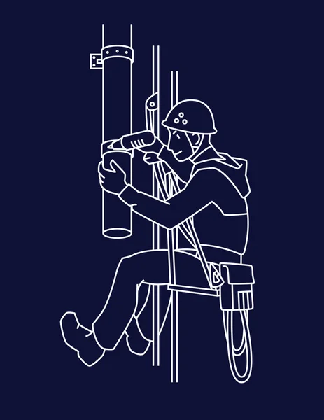 Endüstriyel dağcı oluktan mends. İp erişim. Vektör.