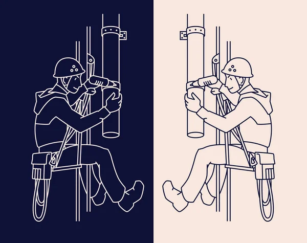 Üniforma ve kask endüstriyel dağcı oluktan mends.