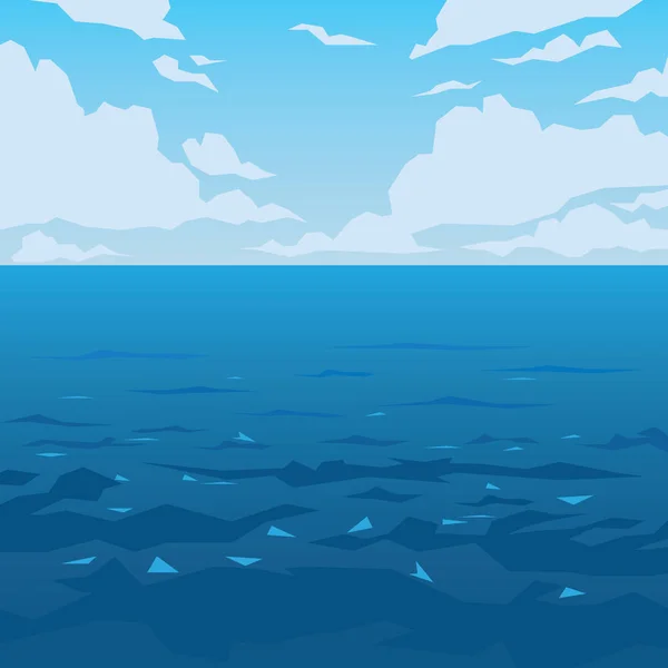 Paisaje marino o marino. Ilustración vectorial . — Vector de stock