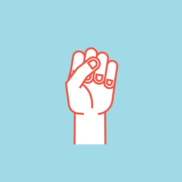 Geste. Machtzeichen. stilisierte Hand mit geballten Fingern. Vektor. Symbol. — Stockvektor