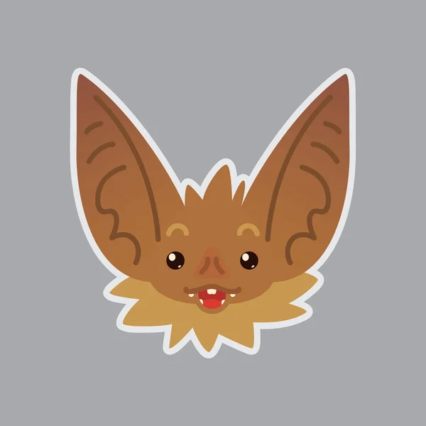Bat emotional head. Surprised emoji. Smiley icon. — Stock Vector