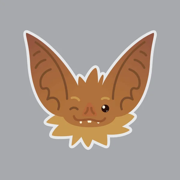 Un murciélago emocional. Emoji de parpadeo. Icono sonriente . — Archivo Imágenes Vectoriales