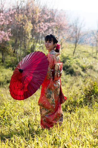 Ασιατικές γυναίκες που φορούν παραδοσιακή ιαπωνική. — Φωτογραφία Αρχείου