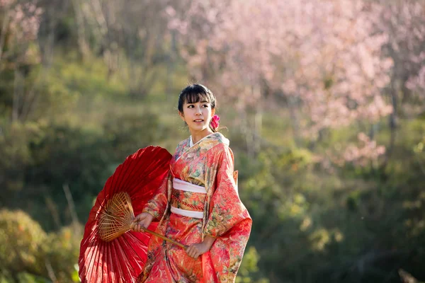 Mulheres asiáticas vestindo tradicional japonês . — Fotografia de Stock