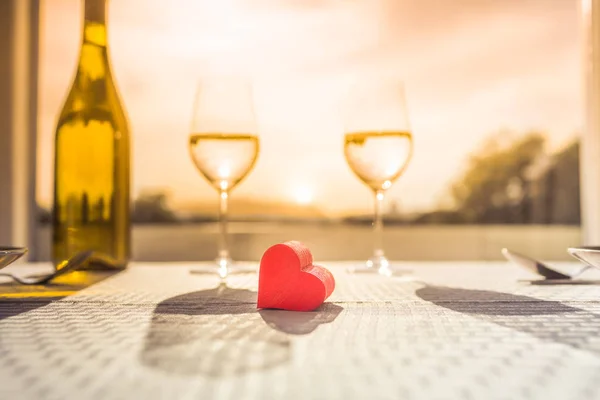 Romantisches Abendessen Dating Und Liebeskonzept — Stockfoto