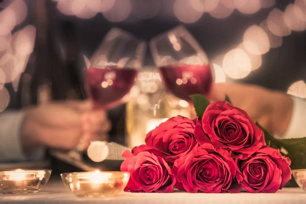 Cena Romantica Lume Candela Ristorante — Foto Stock