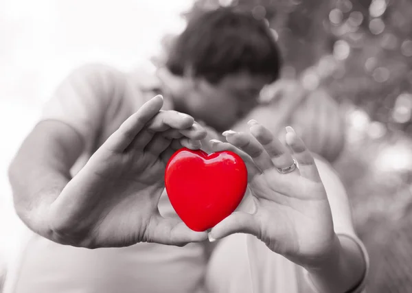 Ett Par Förälskade Några Kyssar Alla Hjärtans Dag — Stockfoto