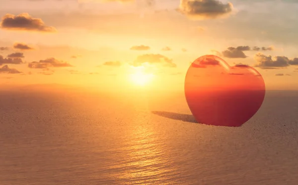 Heart Beautiful Sunset — Stock Photo, Image