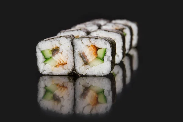 日本食品菜单。卷鳗鱼 — 图库照片