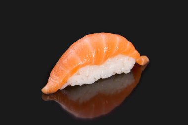 Japon yemek menüsü. suşi somon