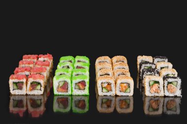 Japon yemek menüsü. Kara ayarla