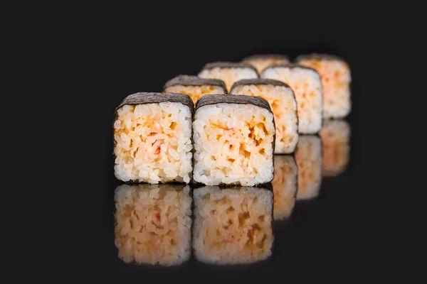 Menu de comida japonesa. CRAB de ESPÉCIE de rolo — Fotografia de Stock