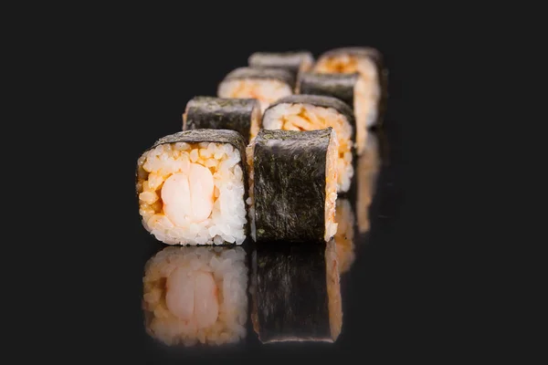 Menu untuk sushi bar. Gulung SPICE SHRIMP — Stok Foto