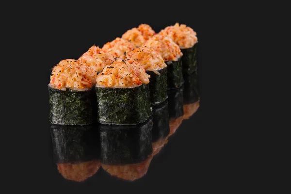 Menu for sushi bar. BAKED ROLLS — Stock Photo, Image