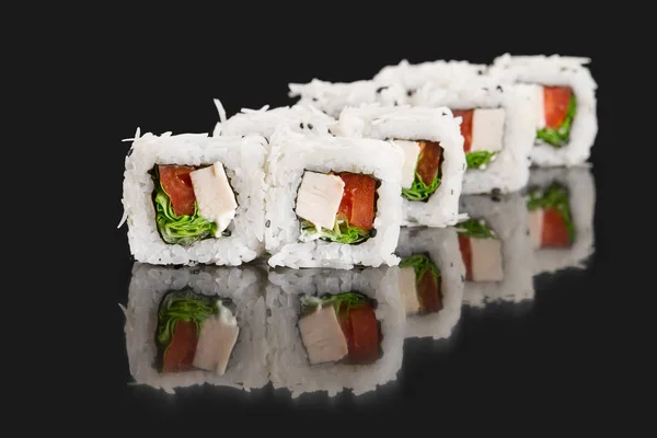 Menú para sushi bar. ROLL CON CHICKEN CAESAR —  Fotos de Stock