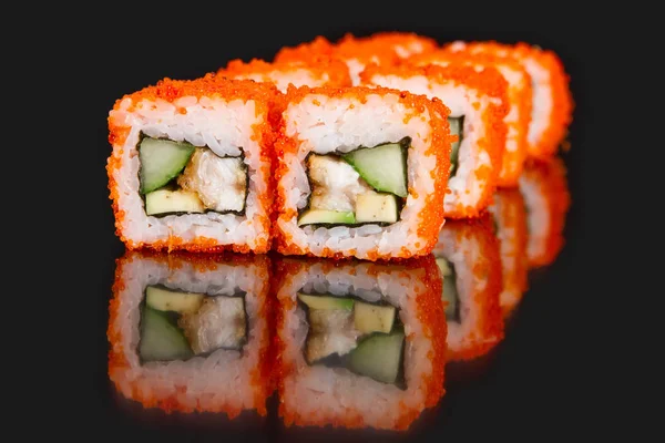 Menù per sushi bar. rotolo California con anguilla — Foto Stock