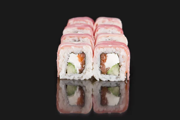 Menu dla sushi bar. Roll boczek Maki — Zdjęcie stockowe