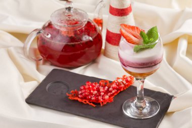 Tatlı tatlı, cam görünümlü.