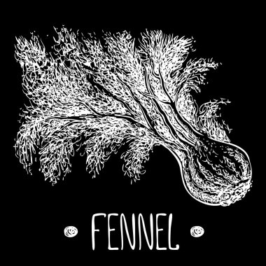 Rezene kara tahta üzerinde. Grafik illüstrasyon vektör el çekilmiş. Yarım yamalak stili.