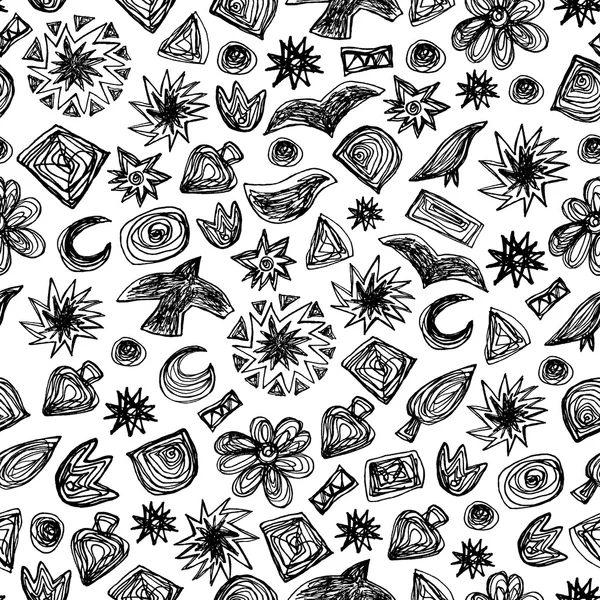 Seamless doodle pattern. Vector hand drawn pattern. Kids theme.  Great for packing or fabric design. — Stock Vector