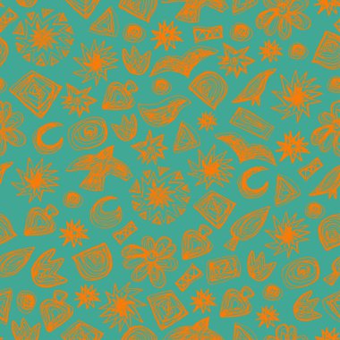 Sorunsuz doodle desen. Vektör el çizilmiş desen. Çocuk Tema. Büyük paket veya kumaş tasarım için.