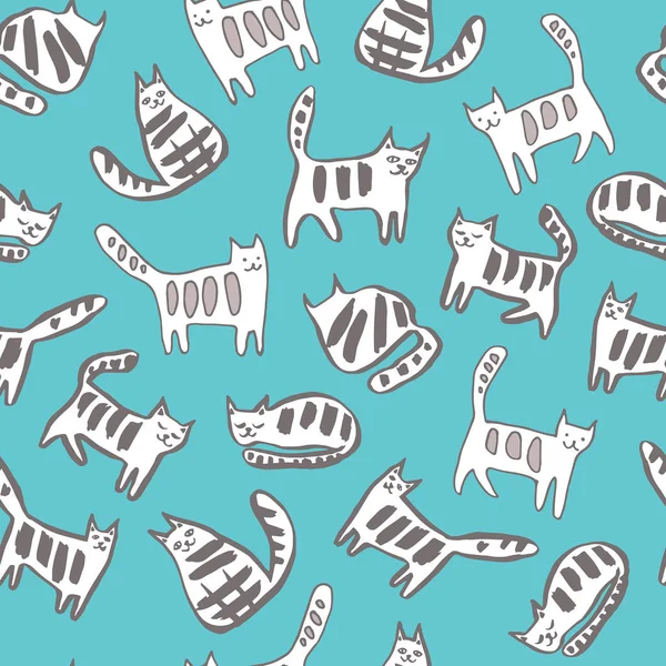 Seamless pattern with cats.Vector hand drawn graphic illustration.