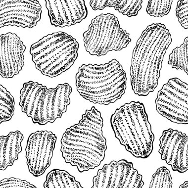 Cips. Grafik illüstrasyon vektör el çekilmiş.