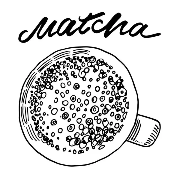 Té Matcha. Vector ilustración gráfica dibujada a mano . — Archivo Imágenes Vectoriales