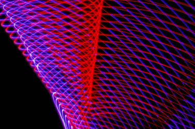 Bulanık sihirli neon ışık ışık efektleri eğri çizgiler