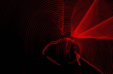 Bulanık sihirli neon ışık ışık efektleri eğri çizgiler