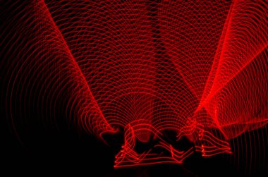 Bulanık sihirli neon ışık ışık efektleri eğri çizgiler