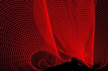 Bulanık sihirli neon ışık ışık efektleri eğri çizgiler