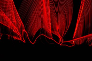 Bulanık sihirli neon ışık ışık efektleri eğri çizgiler