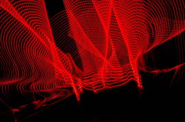 Bulanık sihirli neon ışık ışık efektleri eğri çizgiler