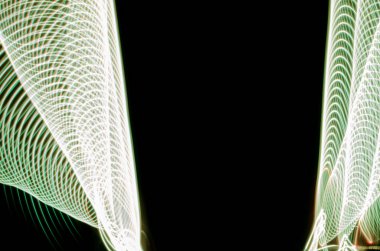 Bulanık sihirli neon ışık ışık efektleri eğri çizgiler