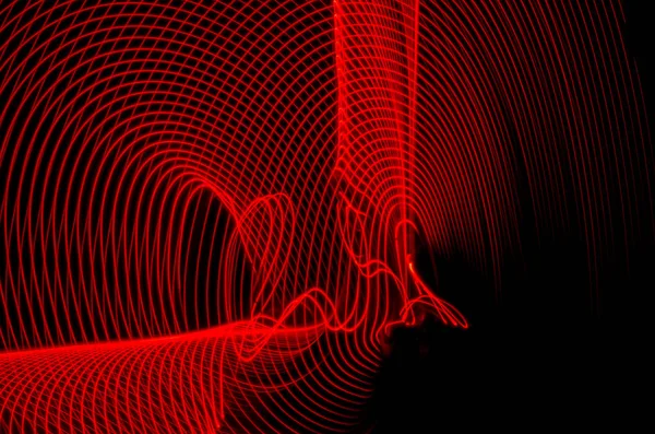 Light effects with blurred magic neon light curved lines