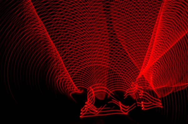 Bulanık sihirli neon ışık ışık efektleri eğri çizgiler