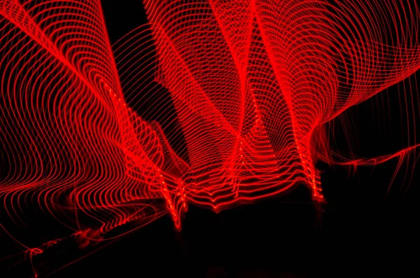 Light effects with blurred magic neon light curved lines