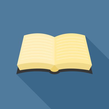 içinde çizgi ile kitap simgesi, eğitim kavramı veya İncil kavramı için İncil simgesi için uzun gölge ile düz tasarım vektör