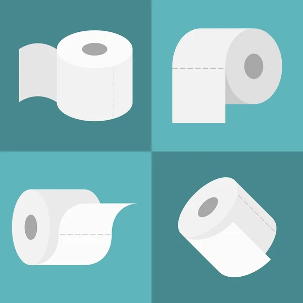 Vector tissue roll icons set, flat design — Stock Vector