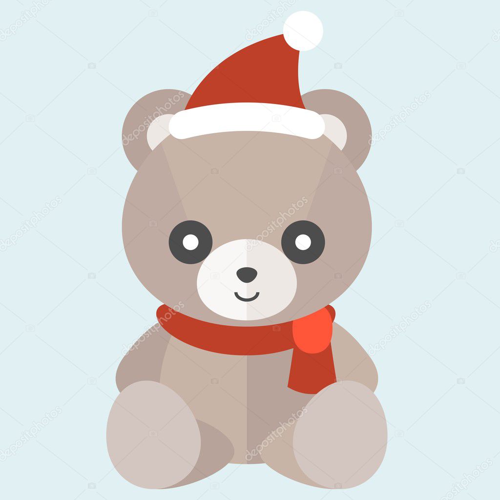 teddy bear with christmas hat