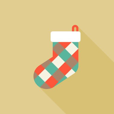 Simge, renkli çorap koleksiyonu Noel tatili, düz tasarım için çorap