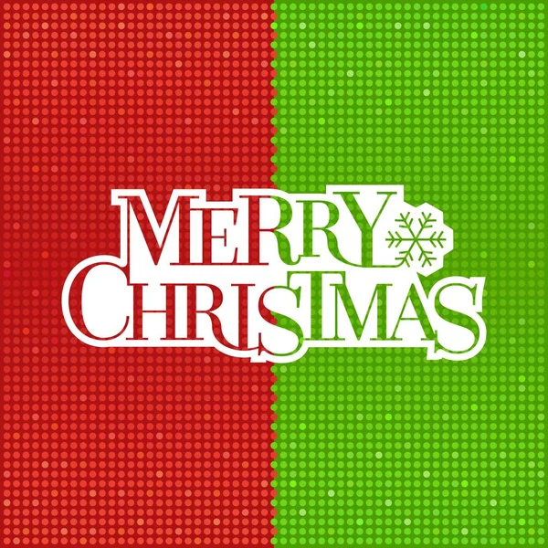 Tipografía de Feliz Navidad con fondo verde y rojo brillante, sin malla, sin gradiente, sin transparente — Vector de stock