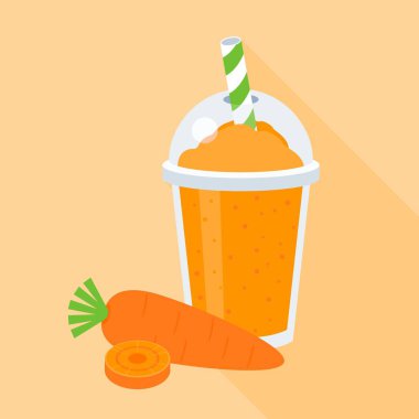 Havuç güler yüzlü veya uzun gölge ile plastik cam suyu