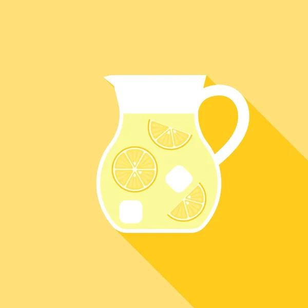 Значок кувшина лимонадного сока, векторная иллюстрация плоского дизайна — стоковый вектор