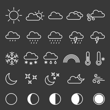 Hava Icon collection, ince çizgi simgesi
