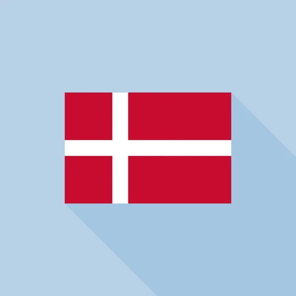 De vlag van Denemarken, platte ontwerp vector met officiële aandeel — Stockvector