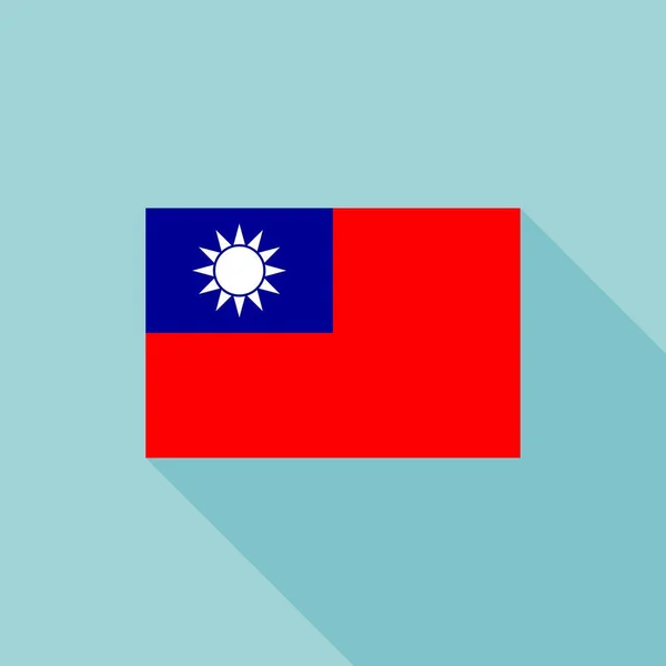 Bandeira de Taiwan, vetor de design plano com proporção oficial — Vetor de Stock